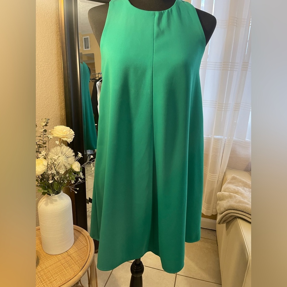 Zara Emerald Green Sleeveless Midi Dress size S - Picture 2 of 11